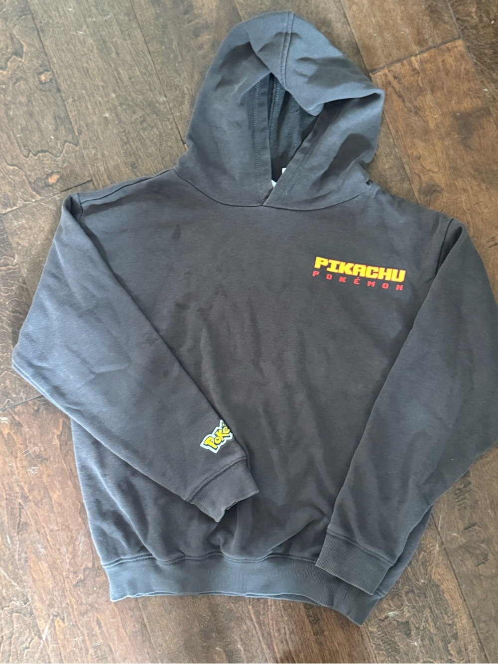Pokemon Black Pikachu Hoodie with Yellow-Red Logo